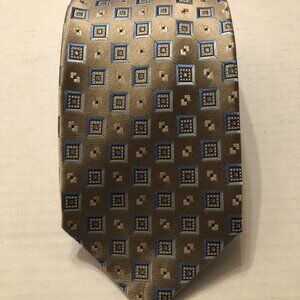 ERMENEGILDO ZEGNA MEN'S NEW TAN 100%SILK TIE 3 1/2" X 59" MADE IN ITALY